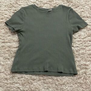 Green ribbed H&M top